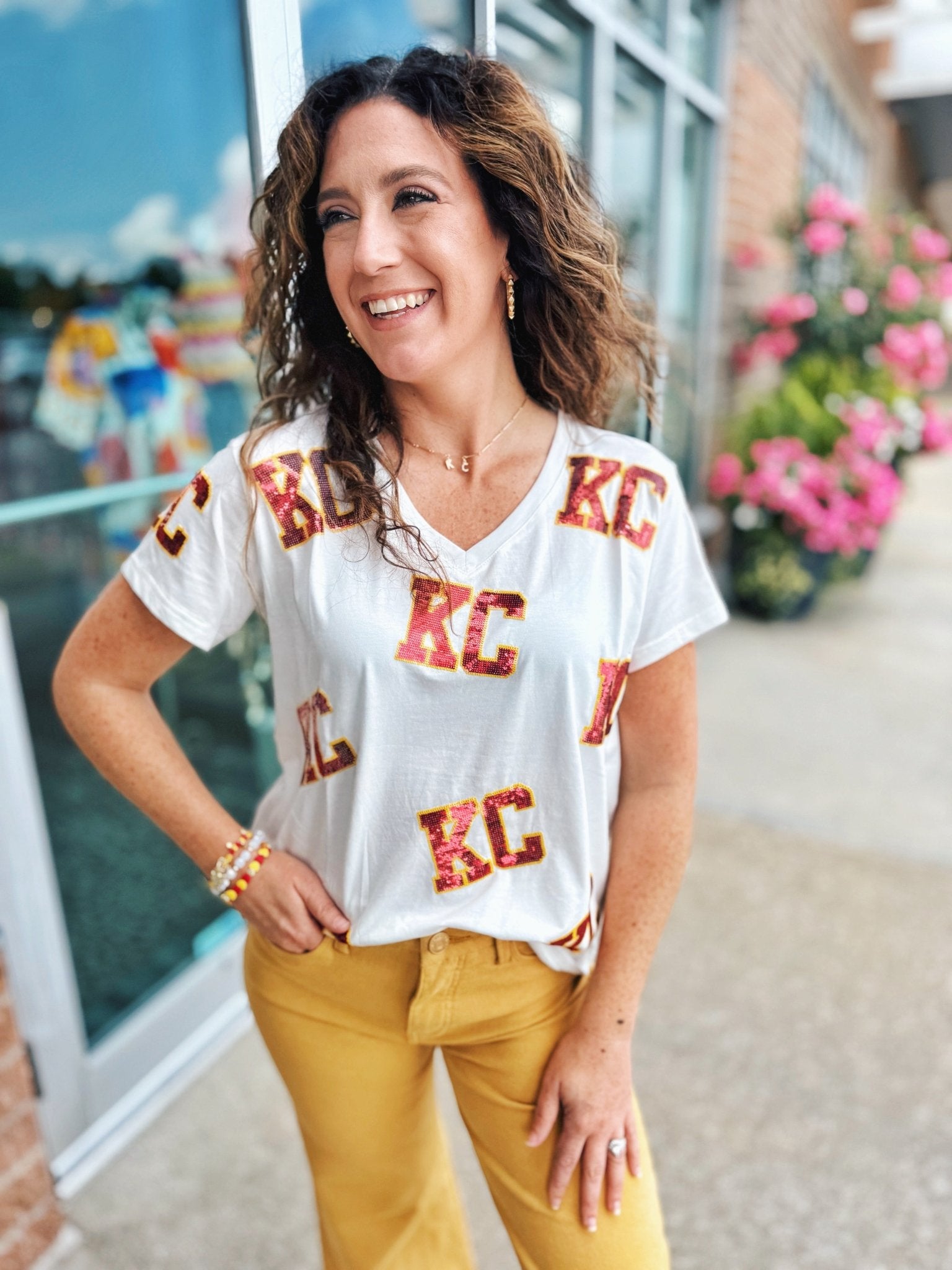 Scattered KC Tee - Queen of Sparkles X Amelia's Boutique - Amelia's Boutique