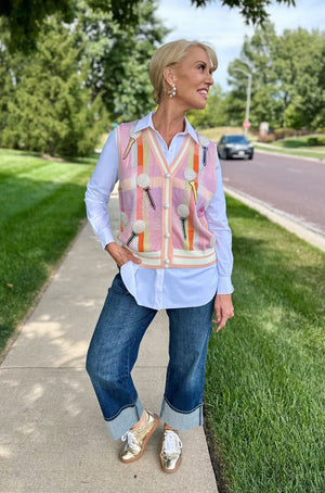 Queen of Sparkles Golf Sweater Vest