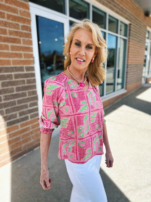 Trellis Tiles Print Women’s Top