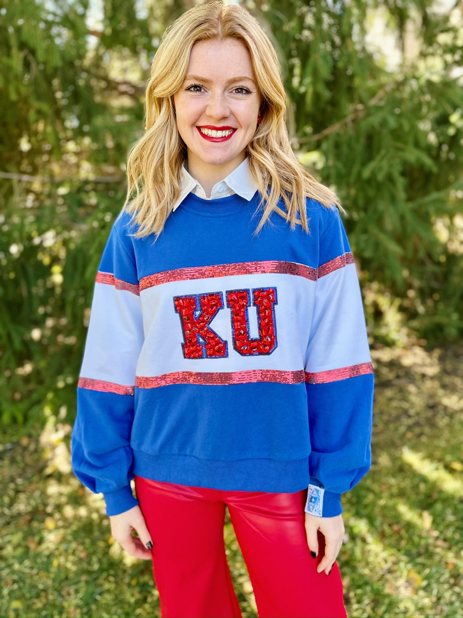 Queen of Sparkles KU Colorblock Sweatshirt