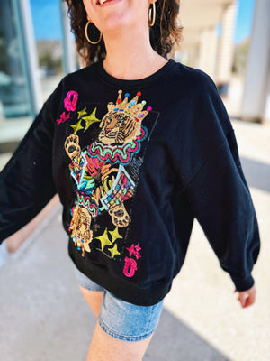 Queen of Sparkles Tiger Sweatshirt
