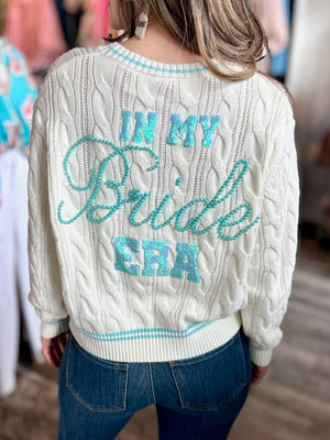 Queen of Sparkles In My Bride Era Women’s Knit Cardigan