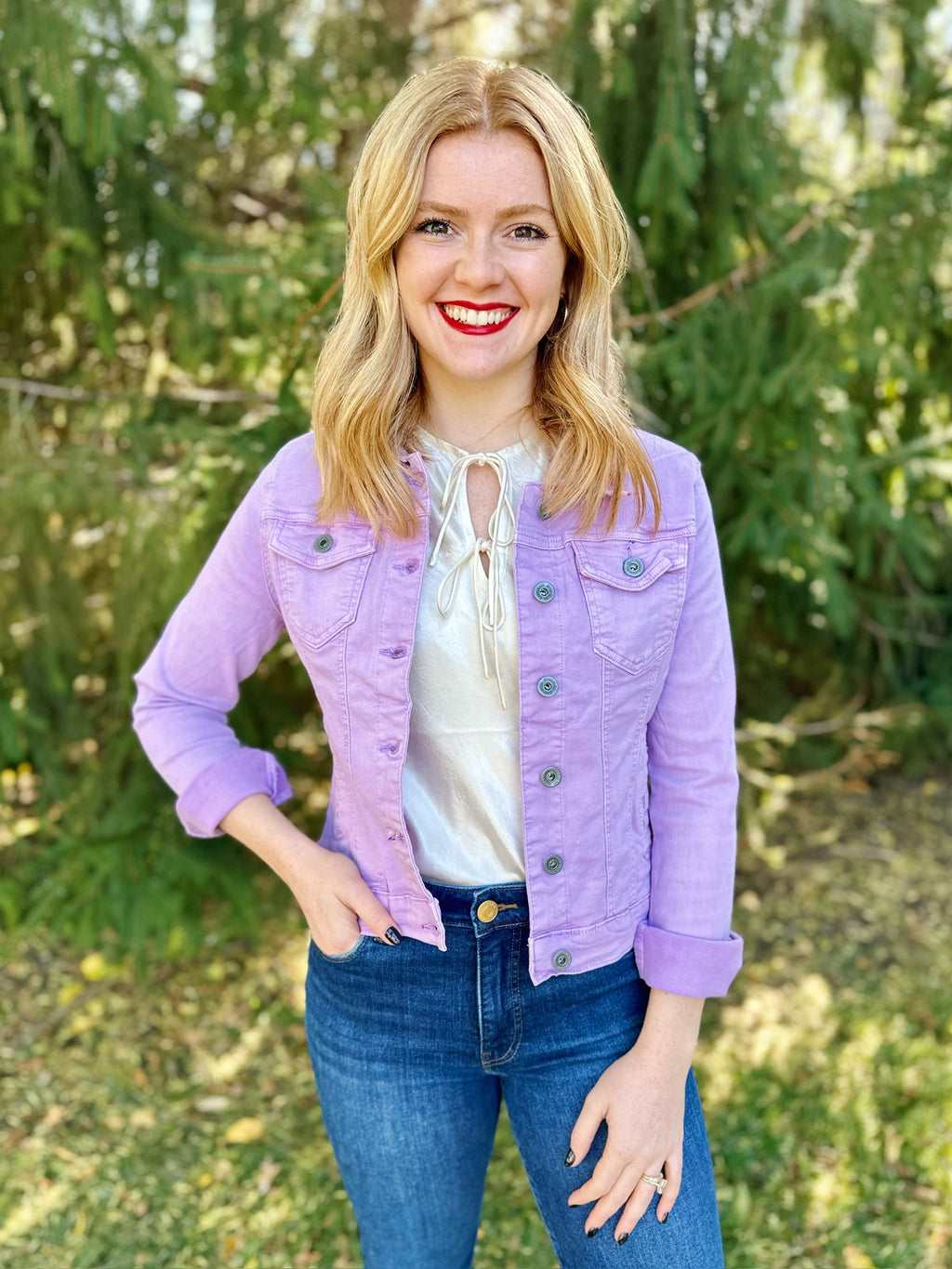 Lavender Denim Jacket
