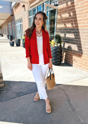 Red Stretchy Blazer