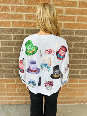 Queen of Sparkles New Years Eve Icon Sweatshirt