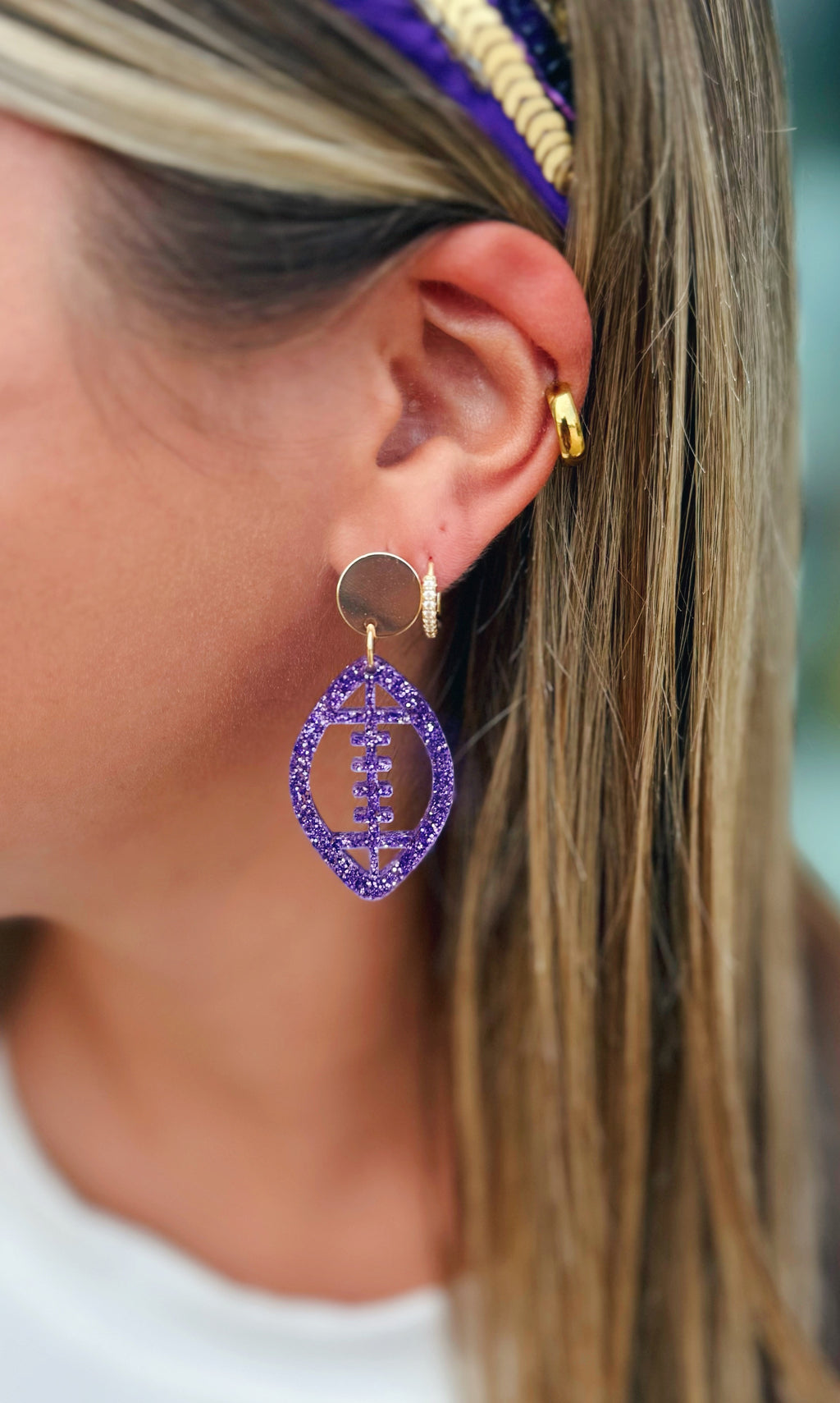 Sparkle Enamel Earrings in Purple
