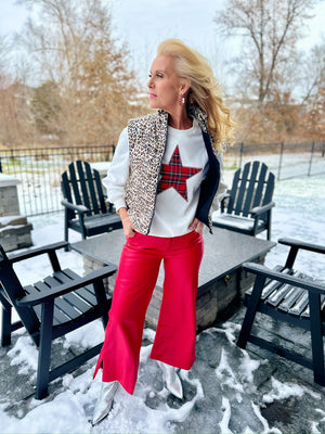 Women’s Cheetah Zip Up Puffer Vest