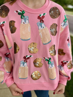 Queen of Sparkles Milk & Cookies Sweatshirt