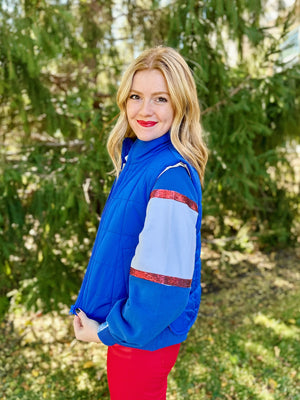 Women’s Royal Blue Zip Up Puffer Vest