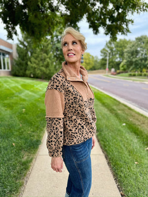 Leopard Sherpa Pullover