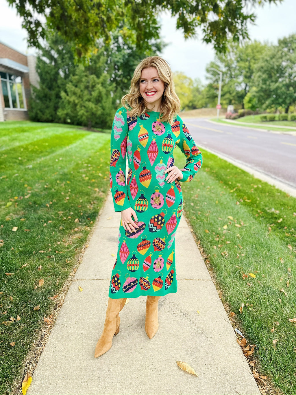 Queen of Sparkles Holiday Ornament Sweater Dress