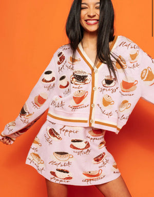 Queen of Sparkles Coffee Cardigan