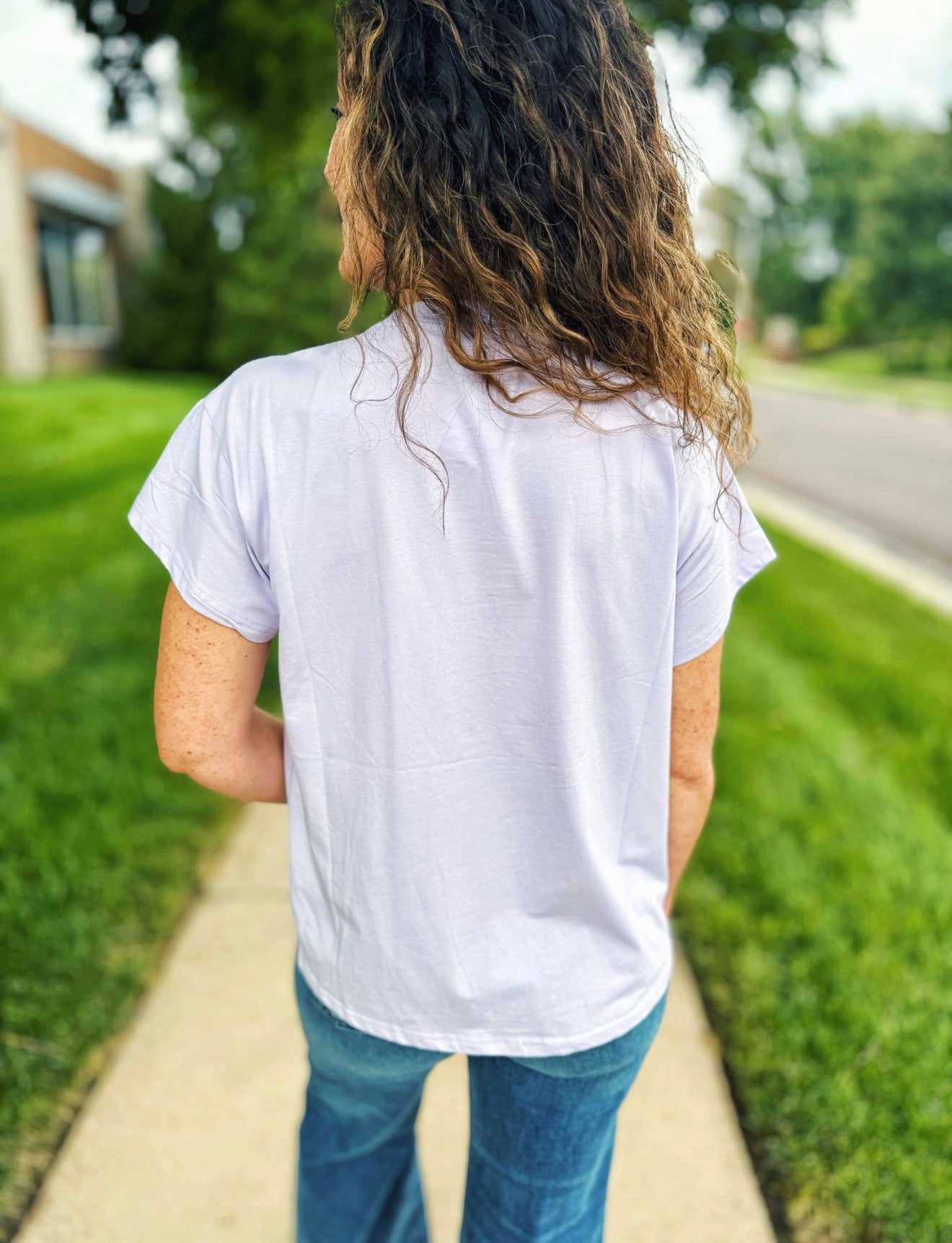 Queen of Sparkles Gem Football Tee in Lavender