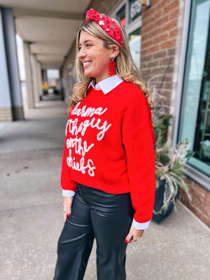 Queen of Sparkles "Karma is the Guy on the Chiefs" Sweater