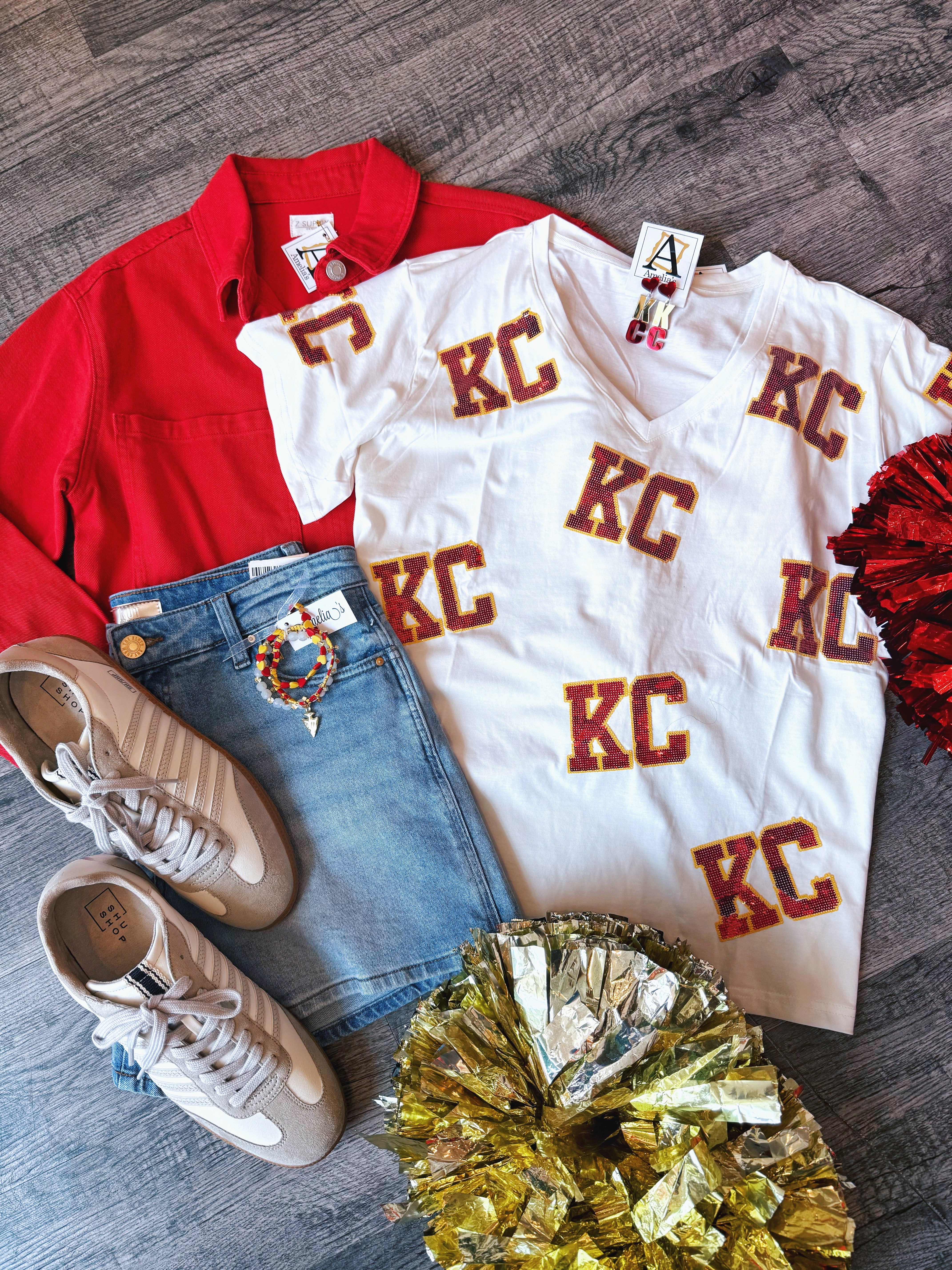 Scattered KC Tee - Queen of Sparkles X Amelia's Boutique