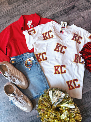 Scattered KC Tee - Queen of Sparkles X Amelia's Boutique