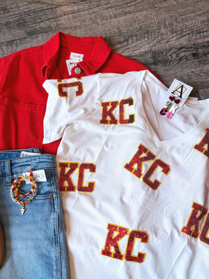Scattered KC Tee - Queen of Sparkles X Amelia's Boutique