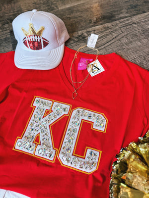 KC Gem V Neck Tee - Queen of Sparkles x Amelia's Collab