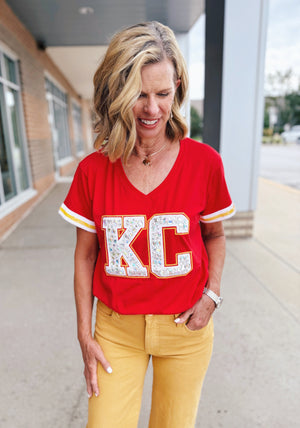KC Gem V Neck Tee - Queen of Sparkles x Amelia's Collab