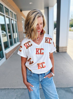 Scattered KC Tee - Queen of Sparkles X Amelia's Boutique