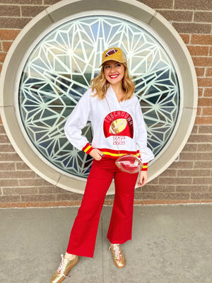 Touchdown Collared Sweatshirt - Queen of Sparkles x Amelia’s Boutique