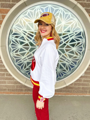 Touchdown Collared Sweatshirt - Queen of Sparkles x Amelia’s Boutique