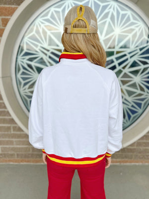Touchdown Collared Sweatshirt - Queen of Sparkles x Amelia’s Boutique