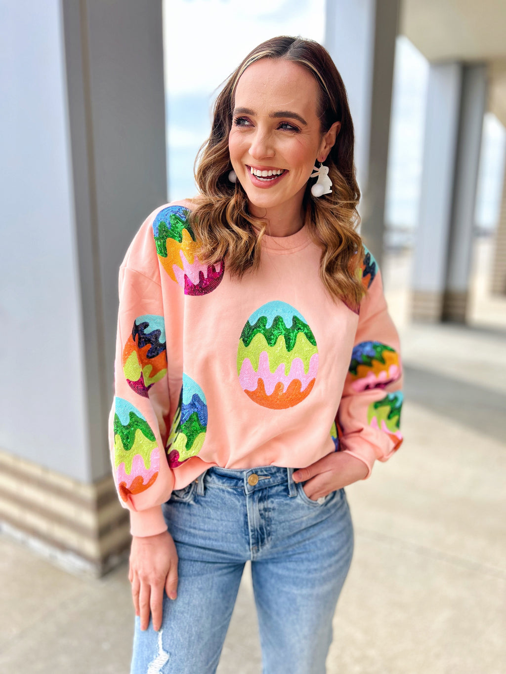Easter Egg Sweatshirt- Queen of Sparkles