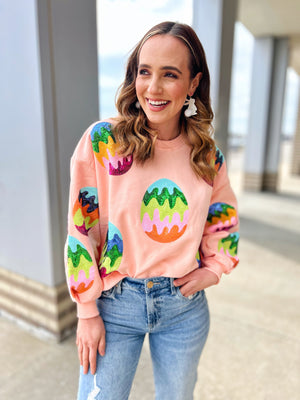 Easter Egg Sweatshirt- Queen of Sparkles