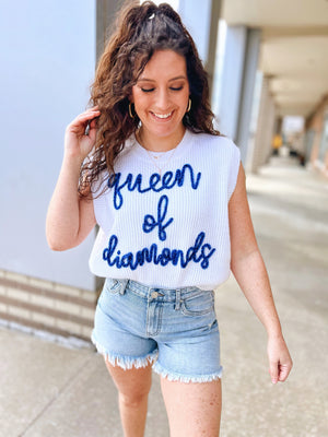 Queen of Diamonds Baseball Vest - Queen of Sparkles