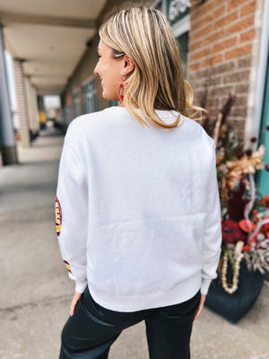 Kansas City Sequin Football QOS Custom Sweater