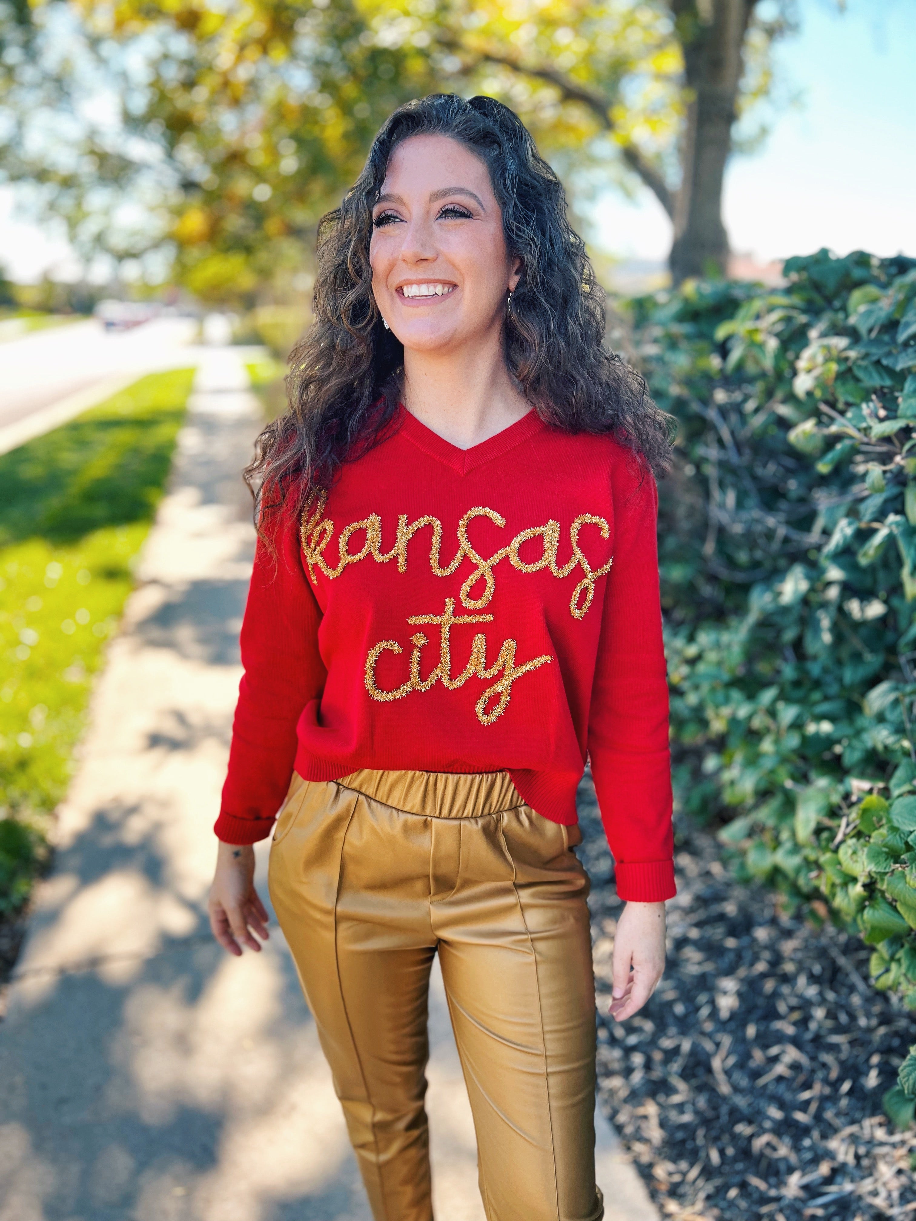 Red sparkle sweater sale