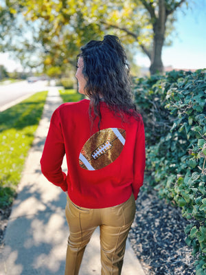 Queen of Sparkle Custom Kansas City Glitter Script Red Sweater