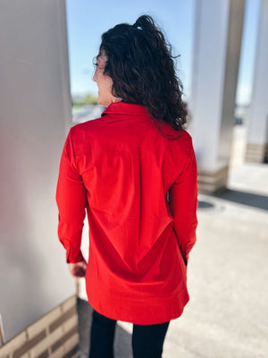 Red Button Front Shirt -Schiffer