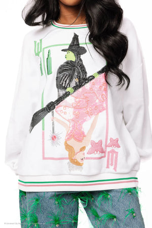 Licensed Elphaba & Glinda Card Sweatshirt Wicked x Queen of Sparkles
