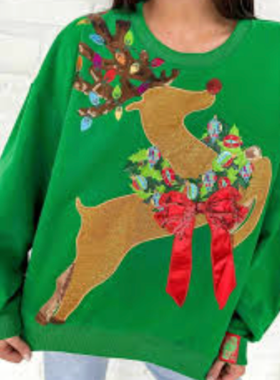 Kids Rudolph Sweatshirt by Queen of Sparkles - Amelia's Boutique
