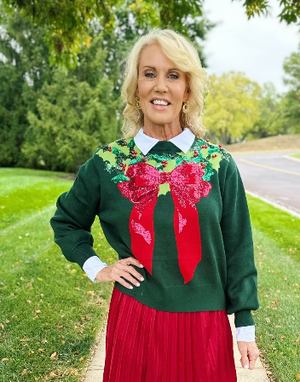 Queen of Sparkles Wreath and Bow Sweater