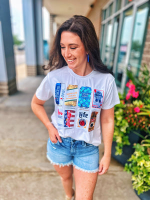 Queen of Sparkles Red, White and Beer Tee