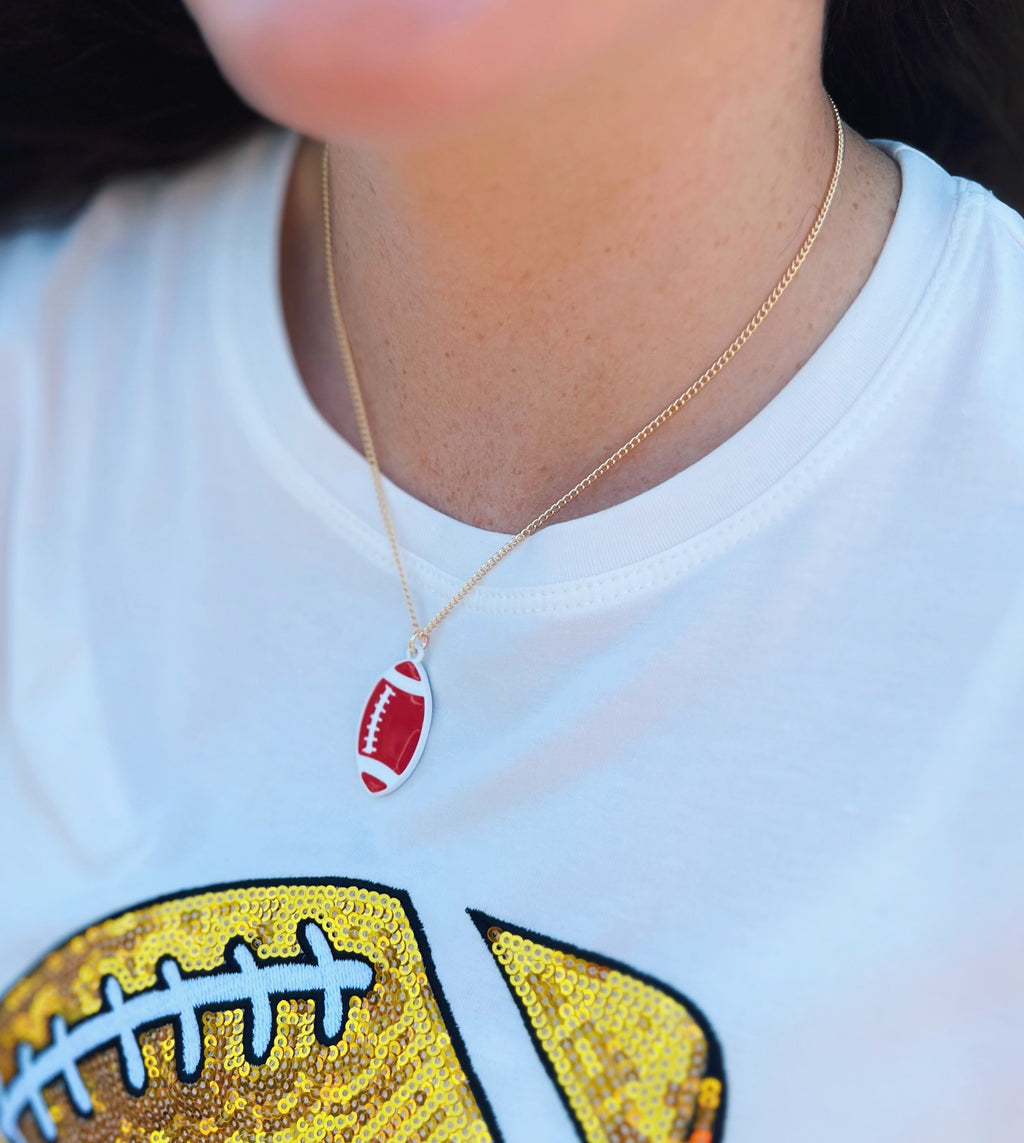 Football Necklace in Red