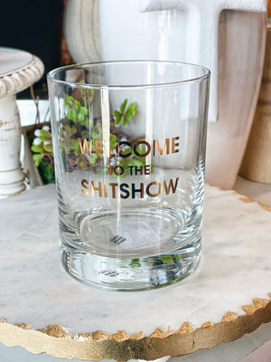 Gold Foil Rocks Glasses - Welcome to the Sh*tshow