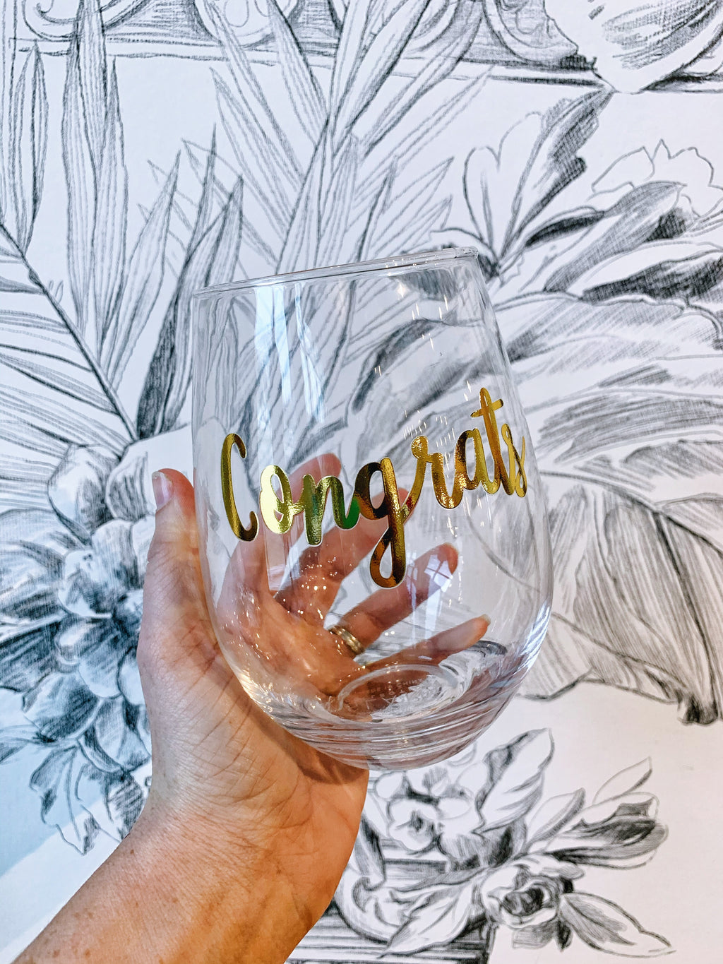 CONGRATS 30oz Stemless Wine Glass