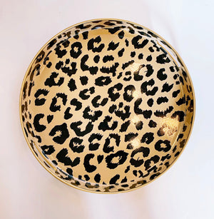 Round 12 "Cheetah Tray  with Brushed Gold Trim