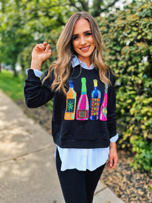 Neon Wine Bottle Sweater