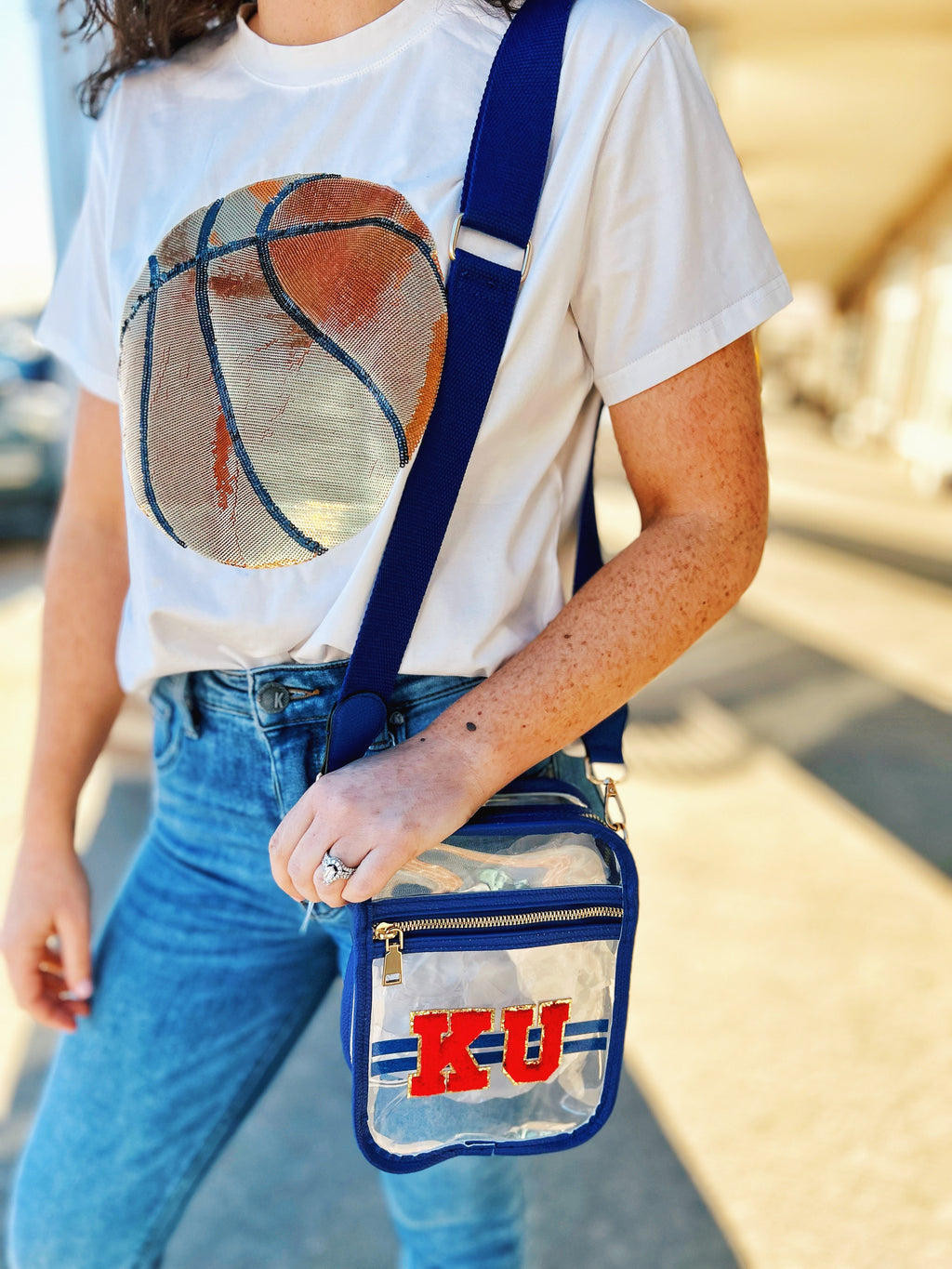Clear Game Day Stadium Approved KU Crossbody